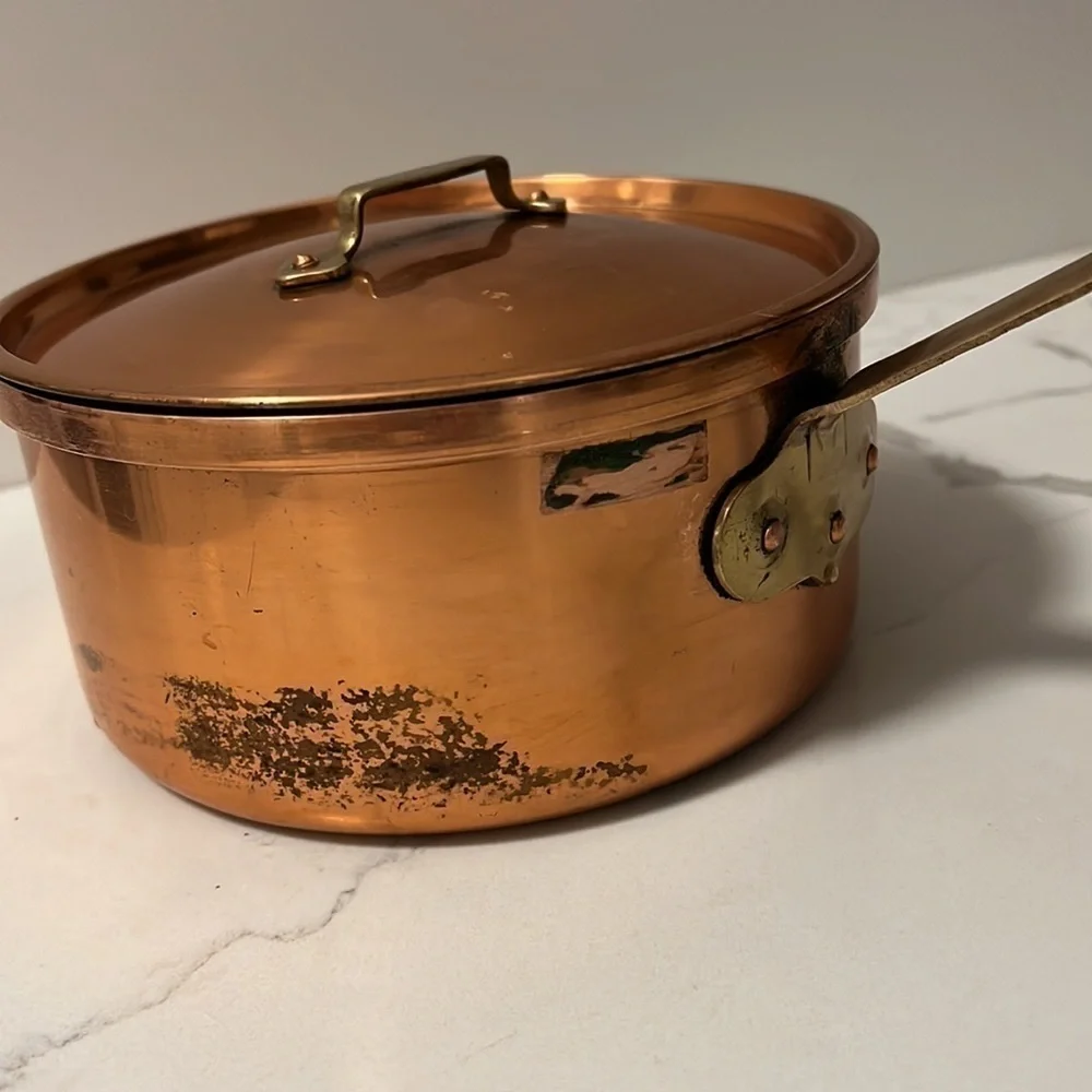 2.5Q Copper Sauce Pan Pot with Lid